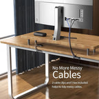 Delamu 62.8in Under Desk Cable Management, Safe & Tidy Cable Management Under Desks for Home & Office, 4 Pack Cord Organizer for Desk, Wire Organizer Kit, Grey