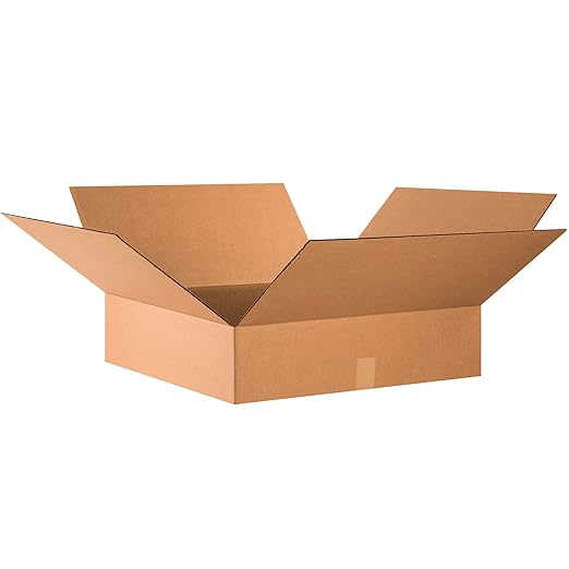 TAPE LOGIC 24x24x6 Flat Corrugated Boxes, Flat, 24L x 24W x 6H, Pack of 10 | Shipping, Packaging, Moving, Storage Box for Home or Business, Strong Wholesale Bulk Boxes