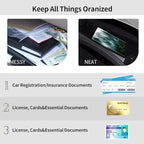 Car Registration and Insurance Holder, Leather Car Glove Box Organizer, Cool Car Accessories for ID, Driver's License Cards & Essential Document,business cards,Men&WomenNature Mountain Forest