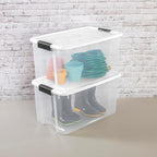 Sterilite 24-Pack Ultra Latching Box, Storage Bins with Lids, Clear Plastic, 70 Quart - Heavy-Duty Organizing Containers for Closet, Bathroom, and Office