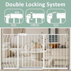 TSAYAWA Extra Wide Baby Safety Gate 29.6-33.8Inch Auto Close Child Gates, Pressure Mounted Gate for Stairs & Doorways, Indoor/Outdoor Heavy-Duty Pet Gate for Toddlers, Dogs, White