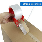 12 Rolls Clear Packing Tape, Heavy Duty Packaging Tape with Dispenser,1.88In x 55Yd,2.4Mil Thick Industrial Grade Transparent Tape Refills for Shipping,Moving,Sealing and storages
