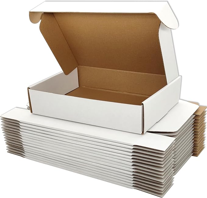 Small White Shipping Boxes for Small Business Pack of 25-7x5x2 inches Cardboard Corrugated Mailer Boxes for Shipping Packaging Craft Gifts Giving Products