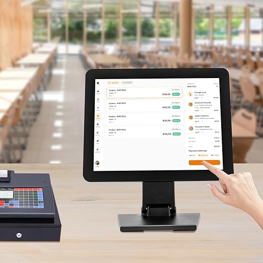 Label Printing Scale, Commercial Food Scale with Label and Receipt Printer, Electronic Weight Scale for Retail Store & Supermarket, Dual LCD Displays
