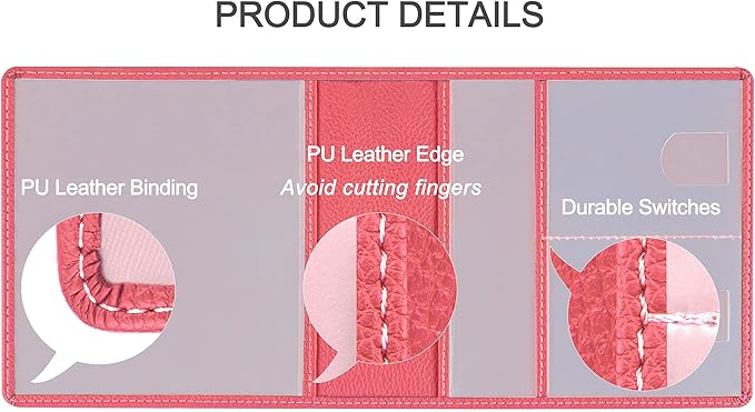 Car Registration and Insurance Holder, Premium PU Leather Vehicle Glove Box Car Organizer Men Women Wallet Accessories Case for ID, Driver's License - Pink