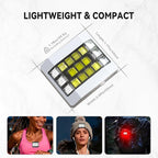 Running Lights for Runners, Clip on Flashlight, Rechargeable LED Safety Light for Walking at Night, Portable EDC Flashlight, Small Work Light Warning Flashing Camping Hiking Gear (White)
