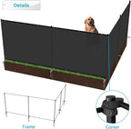 Patio 5' x 72' Outdoor Privacy Screen Freestanding Temporary Fence Panels Net Cover with Metal Poles for Outside Backyard Pool Garden Air Conditioner Fencing, Black