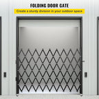 VEVOR Single Folding Security Gate, 51.57" H x 74" W, Steel Accordion Door, Flexible Expanding Barricade, 360 Rolling Scissor Gate With Padlock