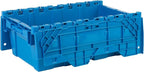 Hudson Exchange 19.6 x 11.6 x 7.3” (3.7 Gallon, 1 Pack) Storage Tote Distribution Container with Hinged Attached Lid, Blue