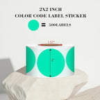 2 Inch Aqua Circle Stickers 500 Pcs,Permanent Color Coding Dots for Office,Home Organization, File Classification,Multipurpose Labels