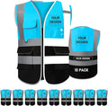 BeautyWill 10/20 Pack Custom Logo Safety Vest,Bulk High Visibility Class 2 Reflective Work Vests