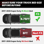 LASFIT Bed Mat 6.75ft for Ford F250 F350 F450 2017-2026 Super Duty 81.9" Truck Bed Liner, All Weather TPE Car Bed Mat for F-250 F-350 F-450, 1PC Black