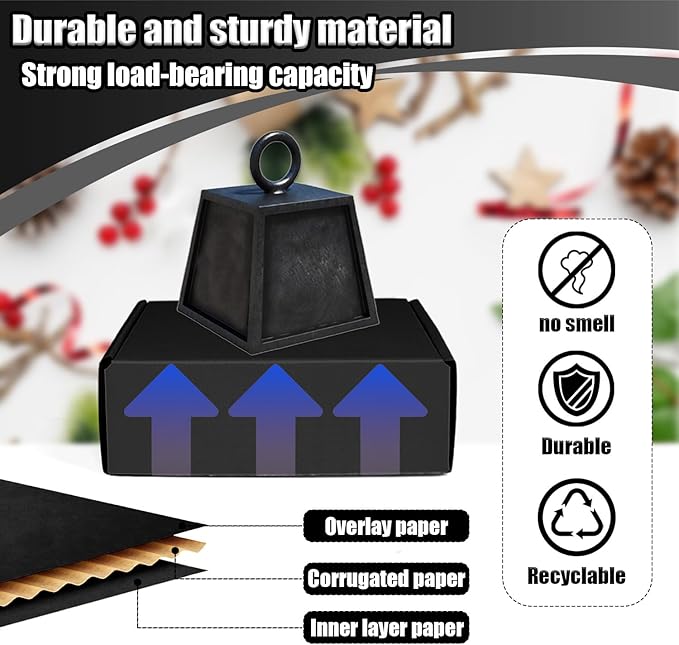 Small Shipping Boxes, 50 Pack Cardboard Box Corrugated Mailer Boxes Small Corrugated Boxes For Shipping Packaging Craft Gifts Giving Products, 6 x 4 x 1.6 Inches (Black)