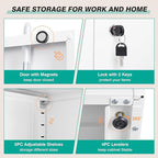 Wide & Deep Metal Storage Cabinet with 2 Doors and 5 Adjustable Shelves,White Locking Metal Cabinet,Large Garage Storage Cabinets,Lockable Tall Pantry Cabinets for Home,Office,Garage,Shop 72x36x18