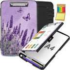 Clipboard with Storage,Office Supplies Nursing Clipboards Folder with Pen Holder Plastic Storage ClipBoard Foldable for Teacher Nurse,Sage Butterfly