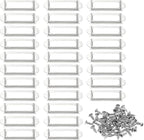 PATIKIL 60x17mm Metal Label Holders, 30 PCS Label Name Card Tag Frames with Screws for Office Library File Cabinets Shelves Wood Drawers Fabric Bins, White Nickel