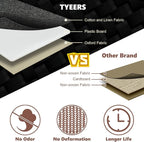 TYEERS Extra Large Collapsible Storage Bins with Lids and Compartments, Washable, Fabric Storage Boxes, 21.7x13x11.8 inches, 1 Pack, Black