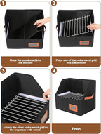 Qozary Clipboard Holder for Classroom-2 Pack Foldable Clip Board Storage Organizer Basket with Handle for Easy Carrying, Classroom Office Desk Organizer Bin, Clipboards Not Included