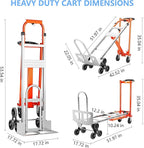 4 in 1 Industrial Convertible Stair Climbing Cart 1000 LBS Capacity, Heavy Duty Aluminum Hand Truck Dolly Cart with Solid Wheel, Folding Stair Climbing Cart Trolley for Transport Logistics Moving