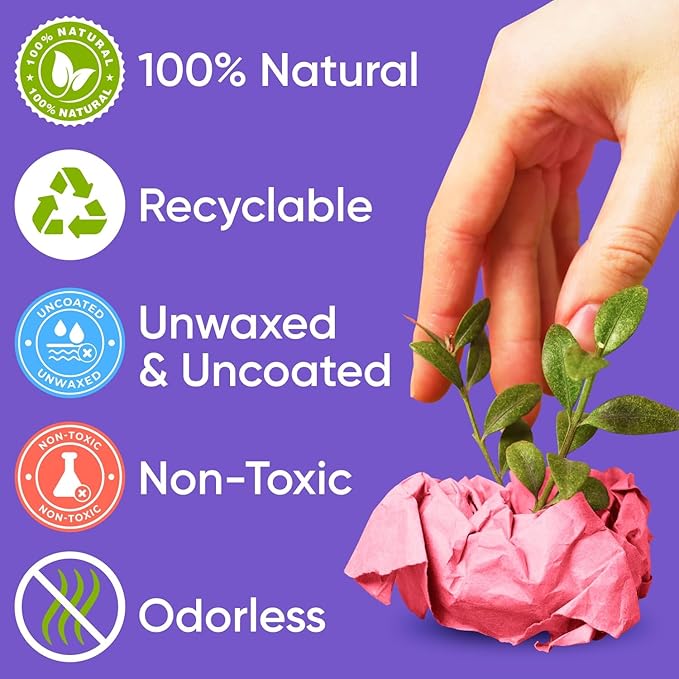 USA Made 18" x 1200" Pink Kraft Paper Roll, 45 lbs Thickness, American Quality Colored Kraft Paper for School, Poster Arts, Bulletin Board - Odorless, Non-Toxic, Safe for Kids