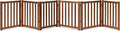 LZRS 6-Panel Extra-Wide Freestanding Wooden Dog Gate Indoor – 24”High Foldable Safety Pet Barrier for Doorways, Hallways, Kitchens, and Long Staircases, Durable Design fit Small to Medium Dogs, Oak