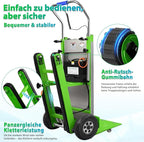 Electric Stair Climbing Dolly, 1250W Electric Hand Truck with Telescopic Handle, 3 Mode Folding Stair Climber 900lbs Max Load Capacity for Effortless Moving of Furniture (Green - Track & Wheel)
