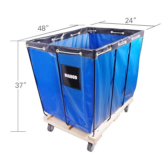 Basket Trucks,Service Carts Blue 20 Bushel Knock Down Truck,Carts, 20.0 cu. ft, 600 lb, 48" L X 32" W X 37" H Capacity