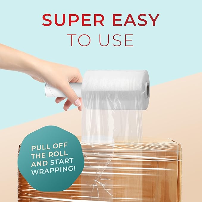 Shrink Wrap Roll for Moving | 80 Gauge 5" x 1000 FT Plastic Wraps for Packing | Clear Stretch Film for Pallets, Furniture, Boxes & Storage Protection - 1 Pack