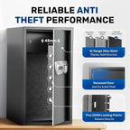 BlackSmith Large Home Safe 3.9 Cub Fingerprint Security Safe with LCD Display Dual Alarm Adjustable Shelves Wall Mount Lock Box Secure Money Jewelry with Individual Lockbox LED Light, Black