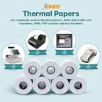 AUEAR, Thermal Cash Register POS Paper Rolls, 2 1/4" x 50' - BPA Free (200 Pack)