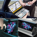 Car Registration and Insurance Holder, Leather Car Glove Box Organizer, Cool Car Accessories for ID, Driver's License Cards & Essential Document,business cards,Men&Women,Color Glitter Love Hearts