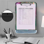 Clipboard with Storage,Heavy Duty Plastic Storage Clipboard with Low Profile Clip,Teacher Must Haves,Office Supplies,Hummingbird Red Flower