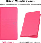 Cacturism Car Registration and Insurance Holder, Car Accessories Vehicle Glove Box Car Organizer Women Car Accessories with Magnetic Shut for Cards, Essential Document, Driver License, Hot Pink