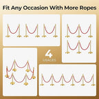 6pcs Sturdy Gold Stanchion Posts and 6pcs High Quality Red Carpet Velvet Ropes, Water/Sand/Concrete Fillable Leakproof Base, Crowd Control Barriers for Birthday, Prom, Business, Wedding