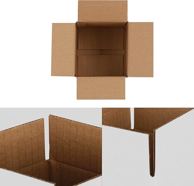4x4x4 inches Shipping Boxes 50 Pack, Kraft Corrugated Small Cardboard Boxes for Mailing Packing, White