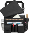 Car Front Seat Organizer for Paperwork File Laptop Mobile Office, Multi Compartment Storage Bag with Cup holder and Adjustable Strap for Car Work Truck Van