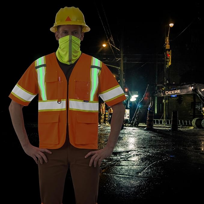 AYKRM 11 color High Vis Reflective Safety Vest for Women Men Security Pocket Zipper