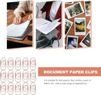 COHEALI 100Pcs Small Crescent Shaped Paper Clips Metal Decorative Clips Rose Gold Multi-Use Office Document Fasteners for Bills and School Supplies