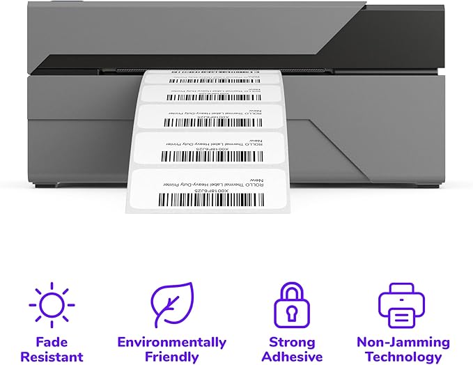 Rollo Direct Thermal 2x1 Barcode Labels - Roll of 1,000 Thermal Labels for Shipping (Commercial Grade Stickers)