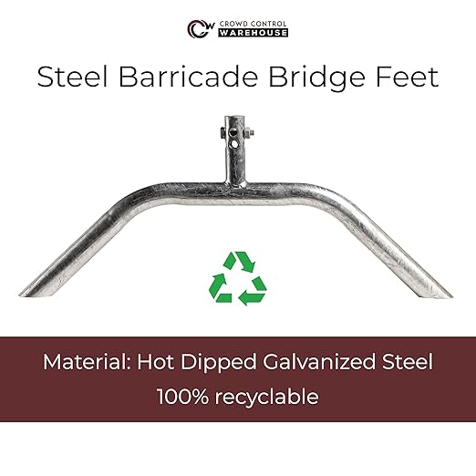 Angry Bull Barricades Metal Interlocking Steel Barricade (8.5 Ft. Heavy Duty, Bridge Feet, White Powder Coated, Set of 10)