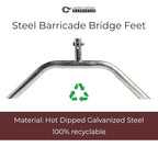 Angry Bull Barricades Metal Interlocking Steel Barricade (8.5 Ft. Heavy Duty, Bridge Feet, Red Powder Coated, Set of 10)
