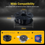 FLASHFORGE Rapid PETG Filament 1.75mm Black, Max 600mm/s High Speed Printing, 3D Printer Filament 1kg Spool, Dimensional Accuracy +/- 0.02mm, Fits Most 3D Printers