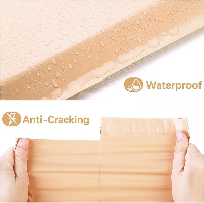 Metronic Poly Mailers 10X13 1200Pack, Strong Adhesive Shipping Envelopes for Clothing, Waterproof Shipping Bags for Small Businesses, Flexible Mailers Poly Bags Packages Bags, Champagne