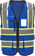 AYKRM 11 color High Vis Reflective Safety Vest for Women Men Security Pocket Zipper