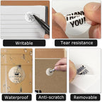 Clear Thermal Labels Vinyl 1 Inch Self-Adhesive Round Stickers Circle Roll Waterproof Printer Decals Package Seal for QR Code Envelope Office Retail Home 500 PCS