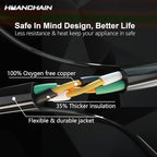 HUANCHAIN 16/3 Gauge 300 ft Black Outdoor Extension Cord Waterproof with Lighted end, Flexible Cold-Resistant 3 Prong Long Extension Cord Outside, 10A 1250W 16AWG SJTW, ETL