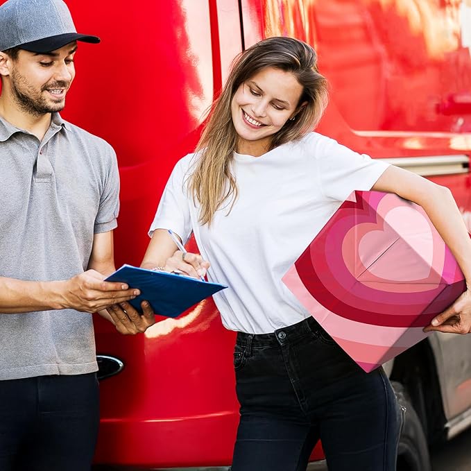 Metronic Poly Mailers 14.5x19 Inch 500pc Shipping Bags for Clothes,Strong Adhensive Shipping Envelopes for Small Business,Waterproof Mailers Poly Bags for Shipping,Packaging Mailing Bags Pink Heart