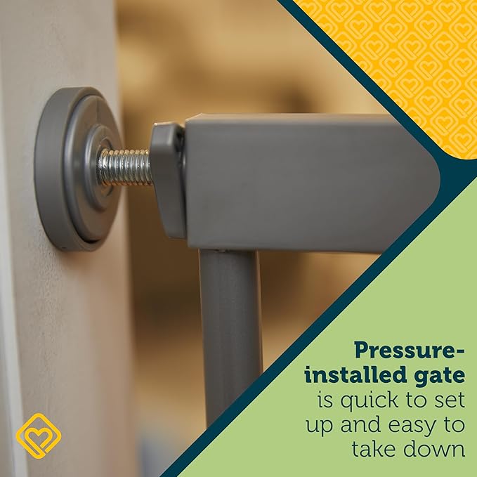 Safety 1st Baby Gate, Adjustable 29"-38" Wide, Pressure Mount | Walk Through Door | Silver | 2-Pack | Pet Compatible
