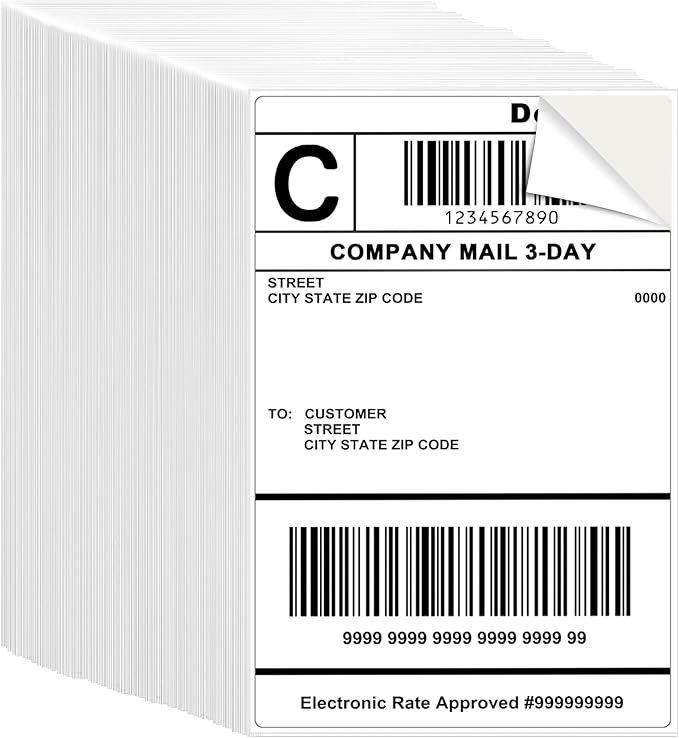 L LIKED 1000 Pre-Cut 4x6 Sheet Shipping Labels for Laser & Inkjet Printers, Single Sheet, Self Adhesive Address Mailing Postage Stickers (1000 PCS Sheets)