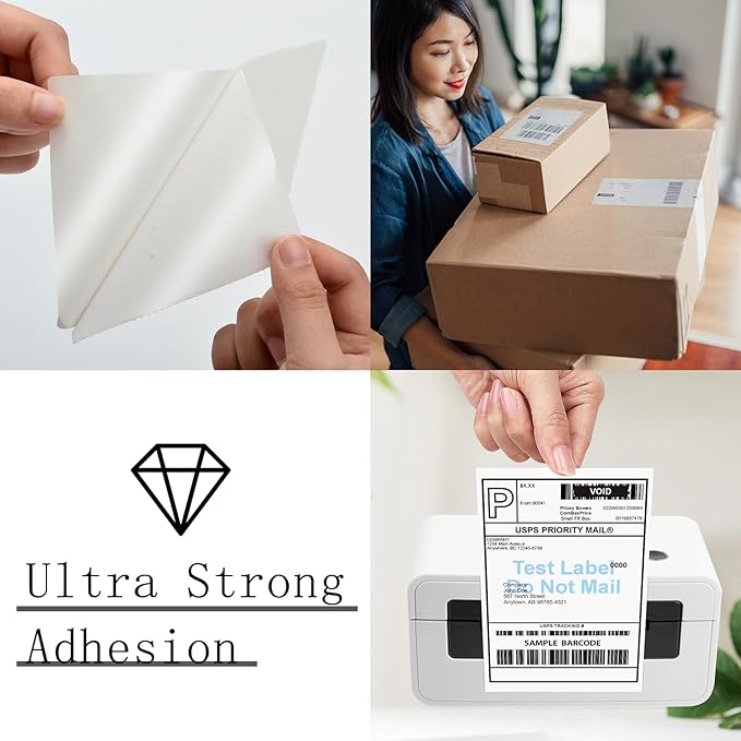 4"x6" (10 Rolls) BESTIKER Direct Thermal Shipping Labels Compatible with 4XL Label Writer 1744907, 1755120, Perforated Postage Label Paper for Thermal Printer, 220 Labels/Roll